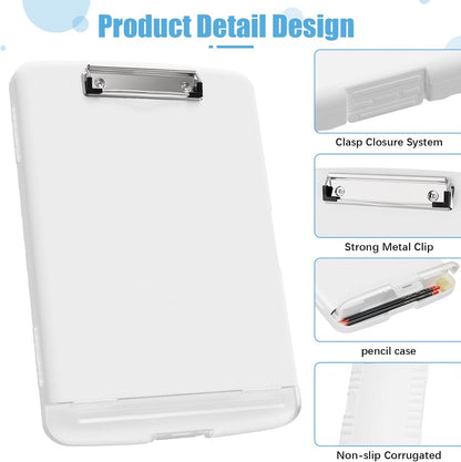 Hongri Clipboard with Storage with Pen Holder, Folder Nursing Clip Board 8.5 x 11 Foilo-Side Opening, High Capacity, Light Weight for Teachers, Classroom. Size 14 x 9.6 x 1.2 in(Pink)