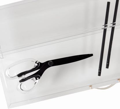 russell+hazel Acrylic Compartment Bloc, 12” x 4” x 1.5," 3 Moveable Dividers, 1 Count, 98141