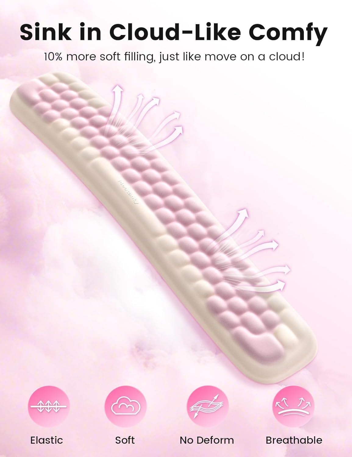 Meatanty Keyboard and Mouse Wrist Rest Set, Computer Wrist Pad Support, Ergonomic Keypad Hand Rest Combo, Memory Foam Typing Desk Accessory Carpal Tunnel Cushion, Laptop Office Home School Women Cute