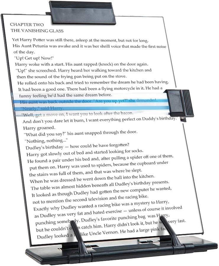 Resulzon Paper Stand Document Holder with 7 Adjustable Positions, Paper Holder Stand for Desk When Typing for Reading A4 Letter, Books, Receipts, Sheet Music, Textbooks