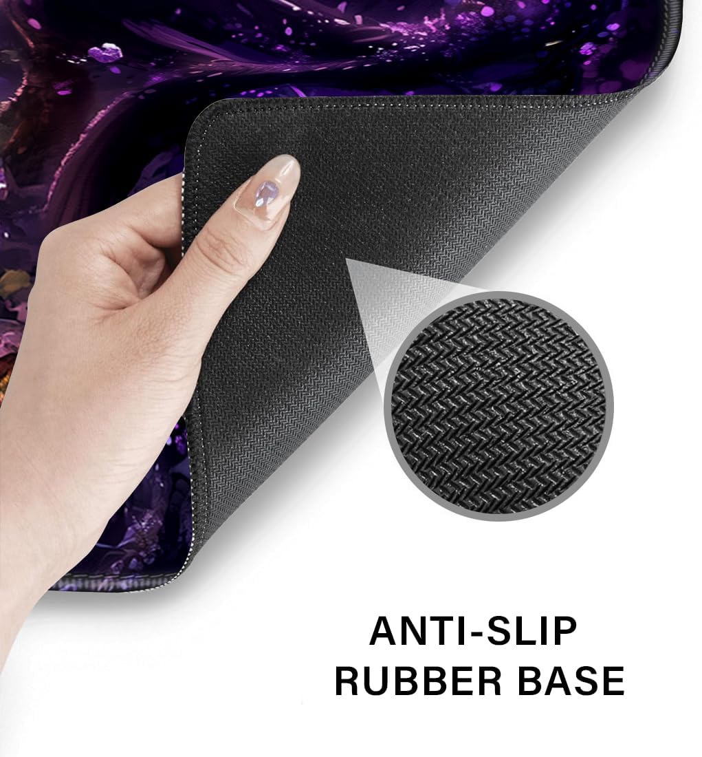 Desk Pad and Keyboard Wrist Rest, Large Mouse Pad + Keyboard Pad+Mouse Wrist Support, Non-Slip Desk Mat Protector for Office, Home 31.5×11.8 Inches Anime Dragon