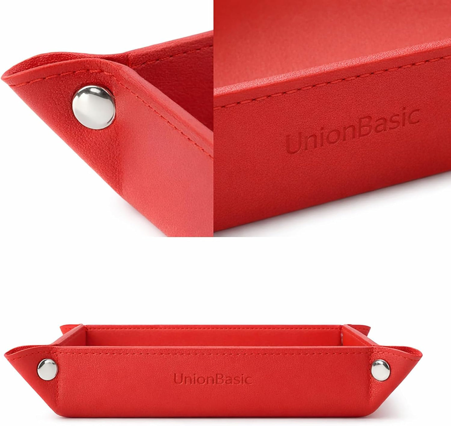 UnionBasic Medium Valet Tray, Jewelry Tray for Rings Watches Earrings, Entryway Catchall Caddy for Coins Keys Change, Nightstand Bedside Valet Holder, Trays for Electronic Gadgets, Candy Pink Plus - Colors A