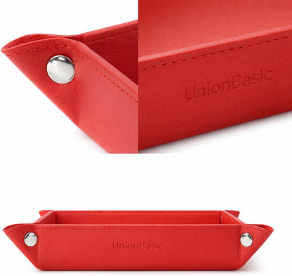 UnionBasic Medium Valet Tray, Jewelry Tray for Rings Watches Earrings, Entryway Catchall Caddy for Coins Keys Change, Nightstand Bedside Valet Holder, Trays for Electronic Gadgets, Candy Pink Plus - Colors A