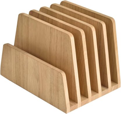 KIRIGEN Desktop File Document Holder Stand 7 Slots Mail Paper Organizer Desk Sorter Holder for File Document Organizer Stand for Home Office Natural (7KWJJ-NA)