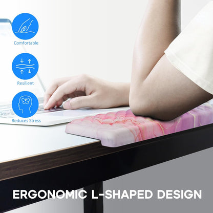 JIKIOU L-Shaped Desk Elbow Pad for Desk, Memory Foam Elbow Support Padding with Non-Slip, 2 Pack Ergonomic Desk Edge Cushion, Wrist Comfort Support for Office Home Black
