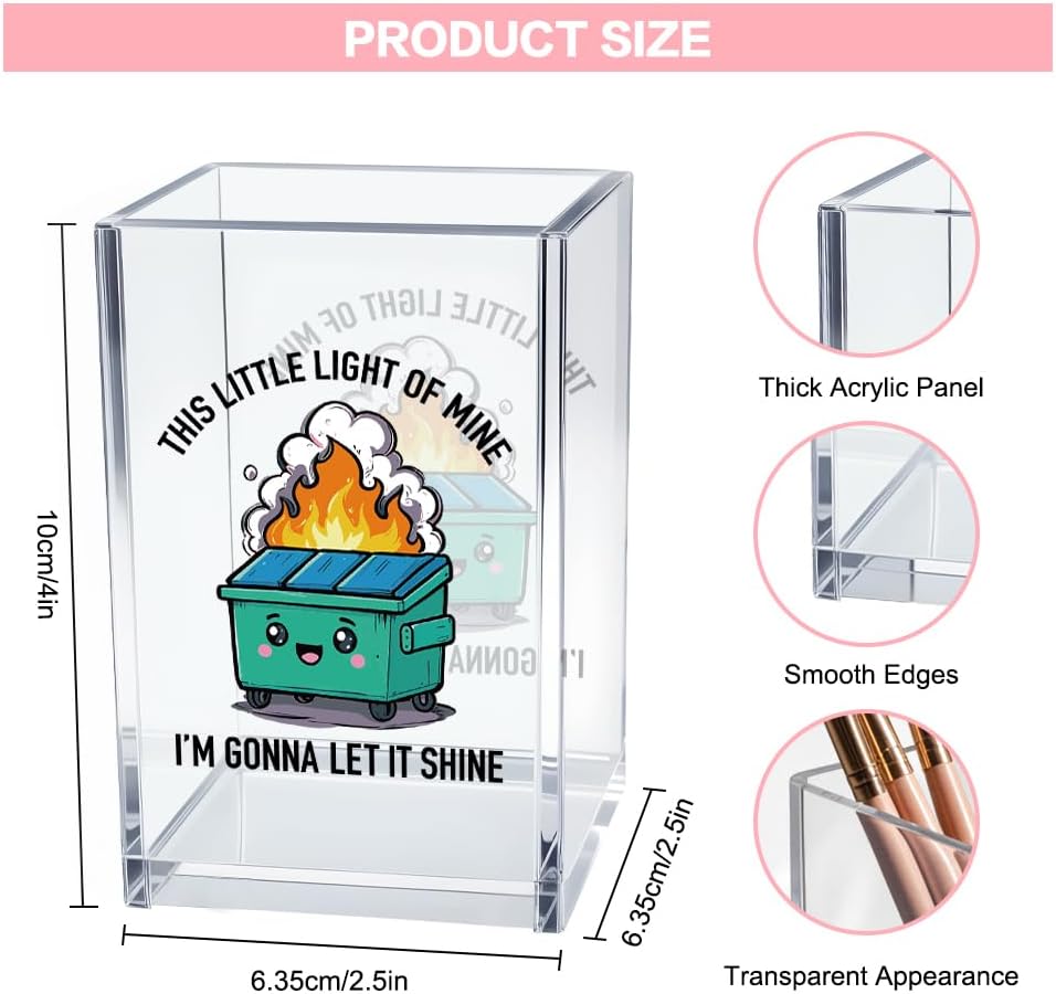 Everything is Figureoutable Acrylic Cosmetic Pencil Pen Holder Cup, Emotional Dumpster Fire Pencil Pen Holder Cup, Therapy Gifts, Mental Health Gifts for Women Colleague Boss Teacher