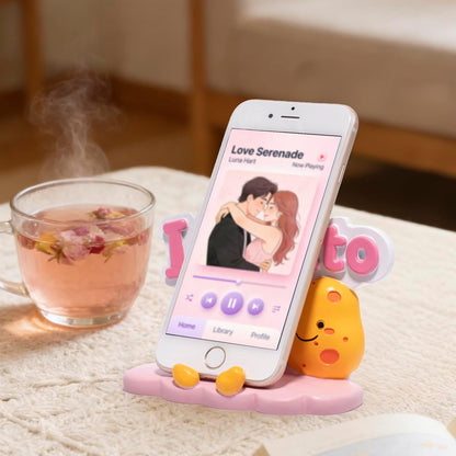 ZAWUU Coffee & Donuts Phone Stand - Cute Resin Phone Holder for Desk, Bedside Table, and Kitchen Counter, Adjustable Vertical & Horizontal Display, Fun Gift for Coffee Lovers, Women, and Teens