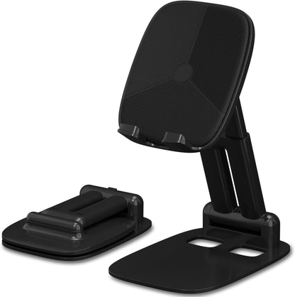 DEERLAMN Cell Phone Stand for Desk, Height Adjustable Cell Phone Holder Portable Desktop Stand, Travel Home Office Desk Accessories Compatible with iPhone 16/15/14/13/12/11 All Smartphone - Pink