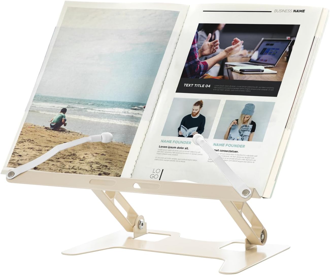 Honagu Adjustable Laptop Stand for Desk, Metal Foldable Laptop Riser, Portable Desktop Book Stand Holder, Ergonominc Computer Notebook Stand Compatible with 10-15.6” Laptops (Silver)