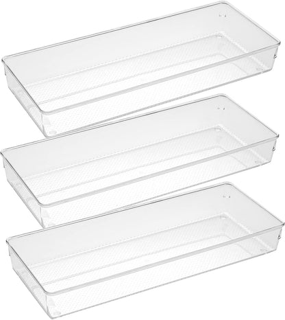 Mesh Tray Silverware Drawer Organizer, Utensil Cutlery Tray Office Supplies with Interlocking Arm Drawer Dividers Organizer for Flatware, Knives,Home,Office, School,Bedroom 12X6'' Black