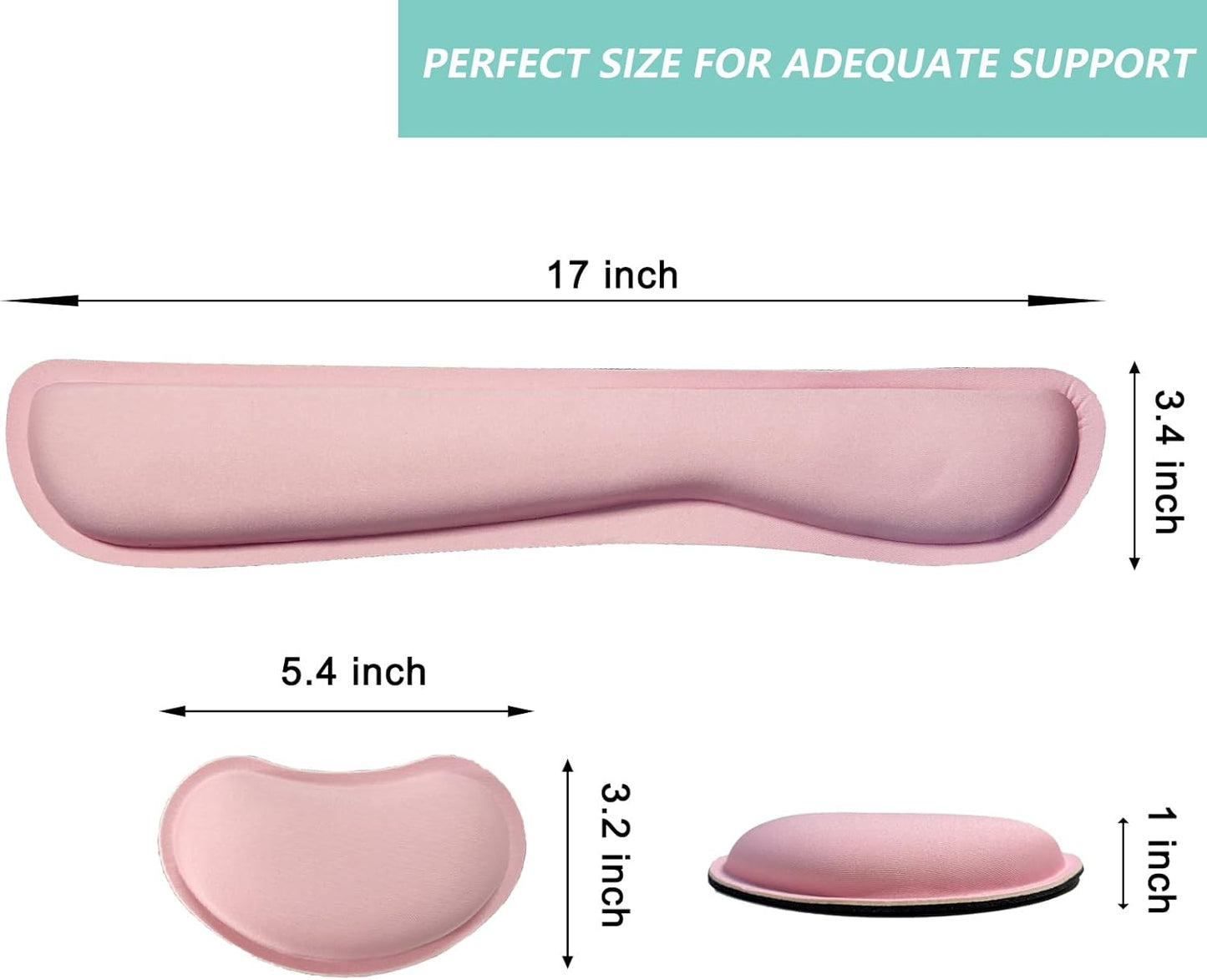 Keyboard Wrist Rest Mouse Wrist Support Set, Memory Foam Wrist Rest Pad for Computer Laptop Keyboard Mouse, Ergonomic Wrist Cushion Support for Typing Pain Relief, Gaming Home Office, Purple