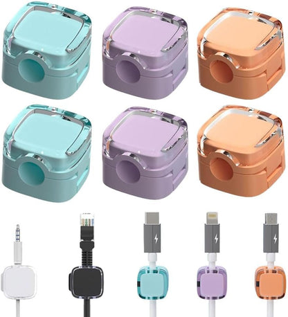 6 Pack Magnetic Cable Management Clips, 2024 New Magnetic Cord Organizer, Desks Phone USB Charging Cable Storage Holder, Office Desk Car Wall (White)
