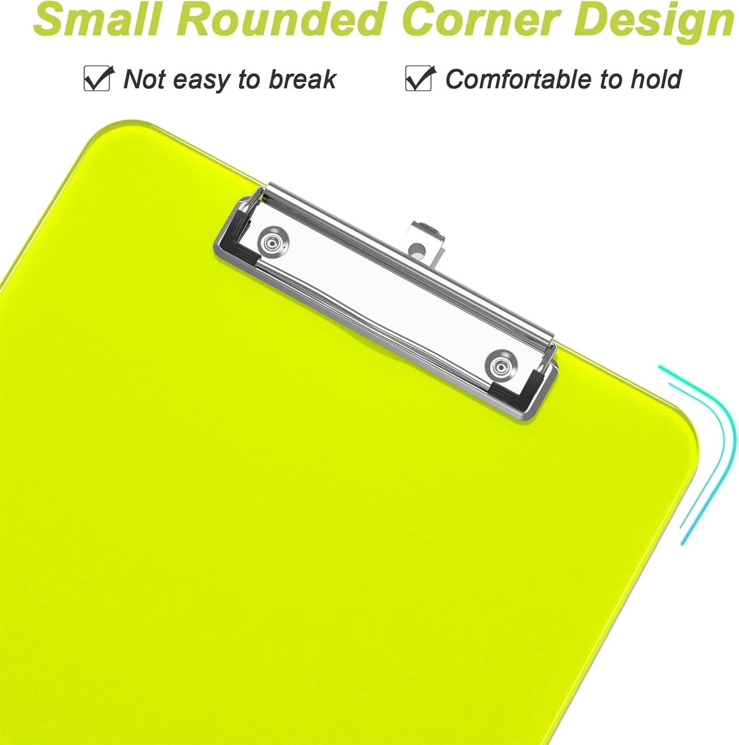 Rimilak 8.5 x 11 Plastic Clipboards Set of 2, Low Profile Metal Clip, Translucent Board, 12.5 x 9 in Letter Size, Office Supply, Back to School, Purple