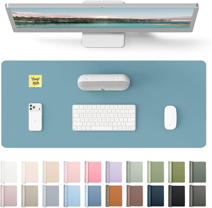 YSAGi Leather Desk Protector, Office Mat, Large Mouse Mat, Non-Slip PU Leather Blotter, Laptop Pad, Waterproof Writing Pad for Office and Home (Light Pink, 23.6" x 13.8") - Colors A