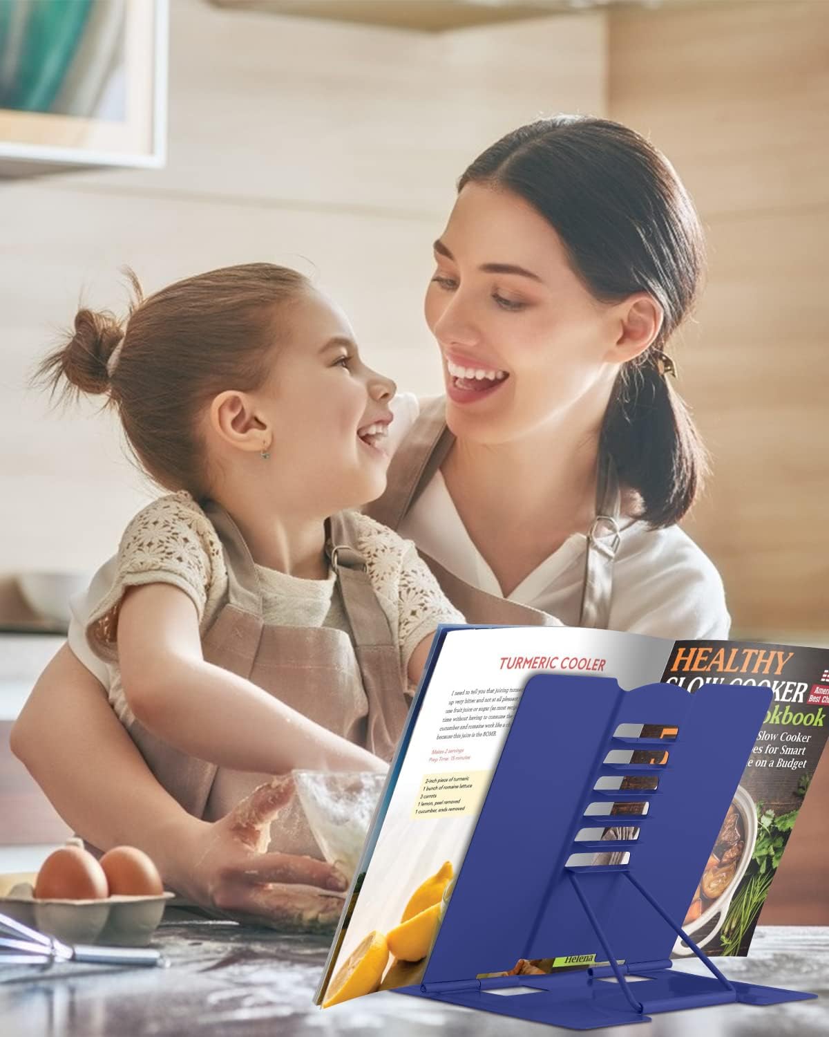 MSDADA Desk Book Stand Metal Reading Rest Book Holder Adjustable Cookbook Documents Holder for Recipes Textbooks Tablet Music Books, Mom Gifts, Gifts for Grandma Mom Mothers Day(Light Purple)