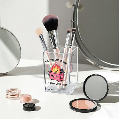 Everything is Figureoutable Acrylic Cosmetic Pencil Pen Holder Cup, Emotional Dumpster Fire Pencil Pen Holder Cup, Therapy Gifts, Mental Health Gifts for Women Colleague Boss Teacher