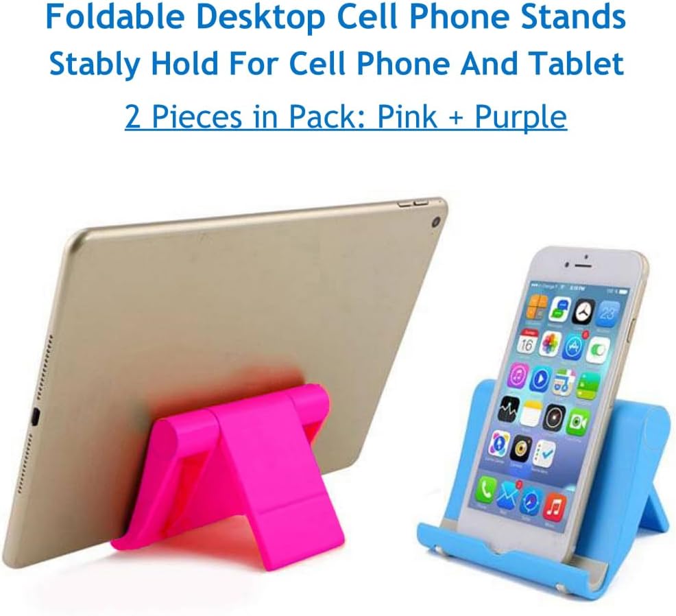 Adjustable Foldable Cell Phone Stand for Desk, Compatible with Most Smartphones and Tablets, Fits Devices up to 10 Pounds