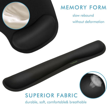 Comfy Mee Premium Memory Foam Keyboard and Mouse Wrist Rest Pads Set- for Comfortable Typing &Wrist Pain Relief (Pack of 2)