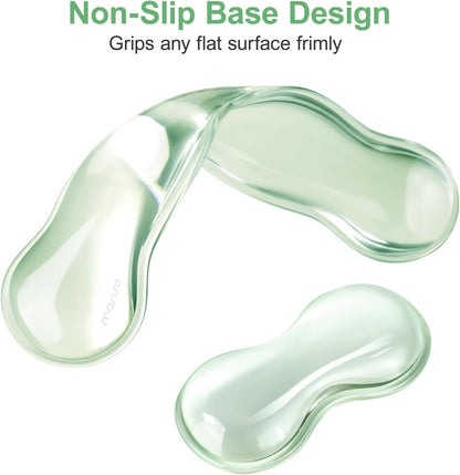 MOSISO Gel Keyboard Wrist Rest&Wrist Support for Mouse, Ergonomic Wrist Pad Soft Cooling Gel Pain Relief Easy Typing Pad Non-Slip Computer Laptop Wave Shaped Home/Office Wrist Cushion, Transparent