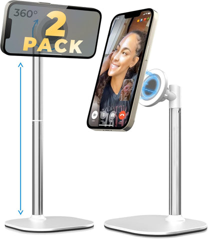 COOPER MagStand, Adjustable Magnetic iPhone Stand for Desk & Phone Holder for Video Recording, Compatible with MagSafe, Stand for iPhone 17 Pro Max, 16/15/14/13/12, Small Mag Safe Tripod (Black)