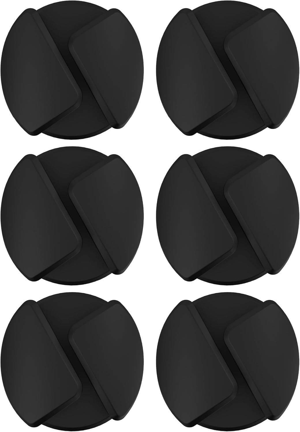 Scosche CMAA2-6PKRP 6 Pack Adhesive Cable Management Clip Kit, Cord Organizer, Wire Holder for Desk, Nightstand, Phone Charger, Computer, Home, Office, Car, Black
