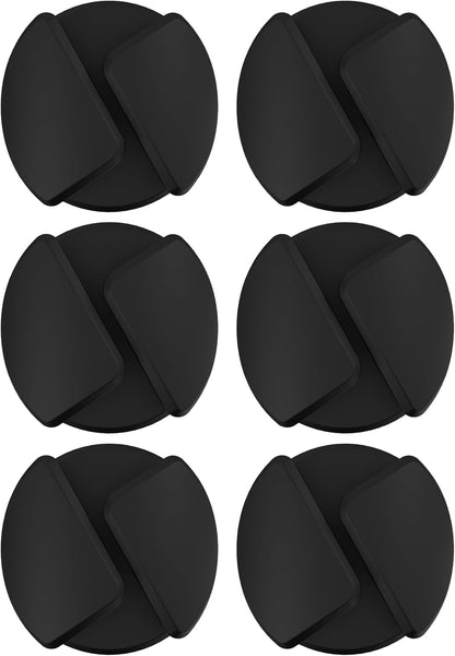 Scosche CMAA2-6PKRP 6 Pack Adhesive Cable Management Clip Kit, Cord Organizer, Wire Holder for Desk, Nightstand, Phone Charger, Computer, Home, Office, Car, Black