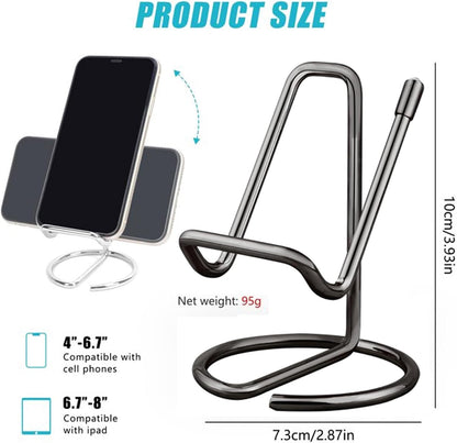 Cell Phone Stand for Desk, Metal Mobile Phone Stand Holder, Cute Rose Gold Cell Phone Display Holder Phone Dock Compatible with All Mobile Phones, iPhone, Switch, iPad (Rose Gold, 1 Pack)