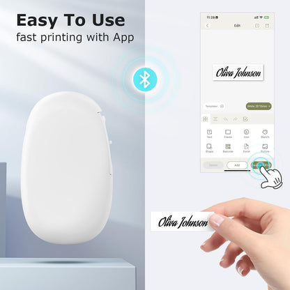 SUPVAN E10 Bluetooth Label Maker Machine with Tape, Continuous Waterproof Label, Versatile App with 35 Fonts and 1k+ Icons, Label Printer for Home, Kitchen, School, Office Organization, Green
