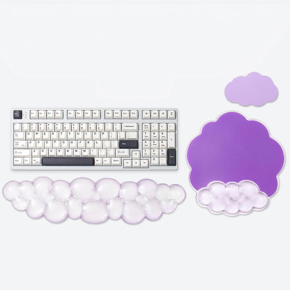 Gel Wrist Rest and Cloud Mouse Pad Support for Keyboard and Mouse - Ergonomic Pink Keyboard Wrist Pad Set for Typing Pain Relief/Computer/Laptop/Gaming/Home/Office (Cloud Shape, Gradient Blue Pink)