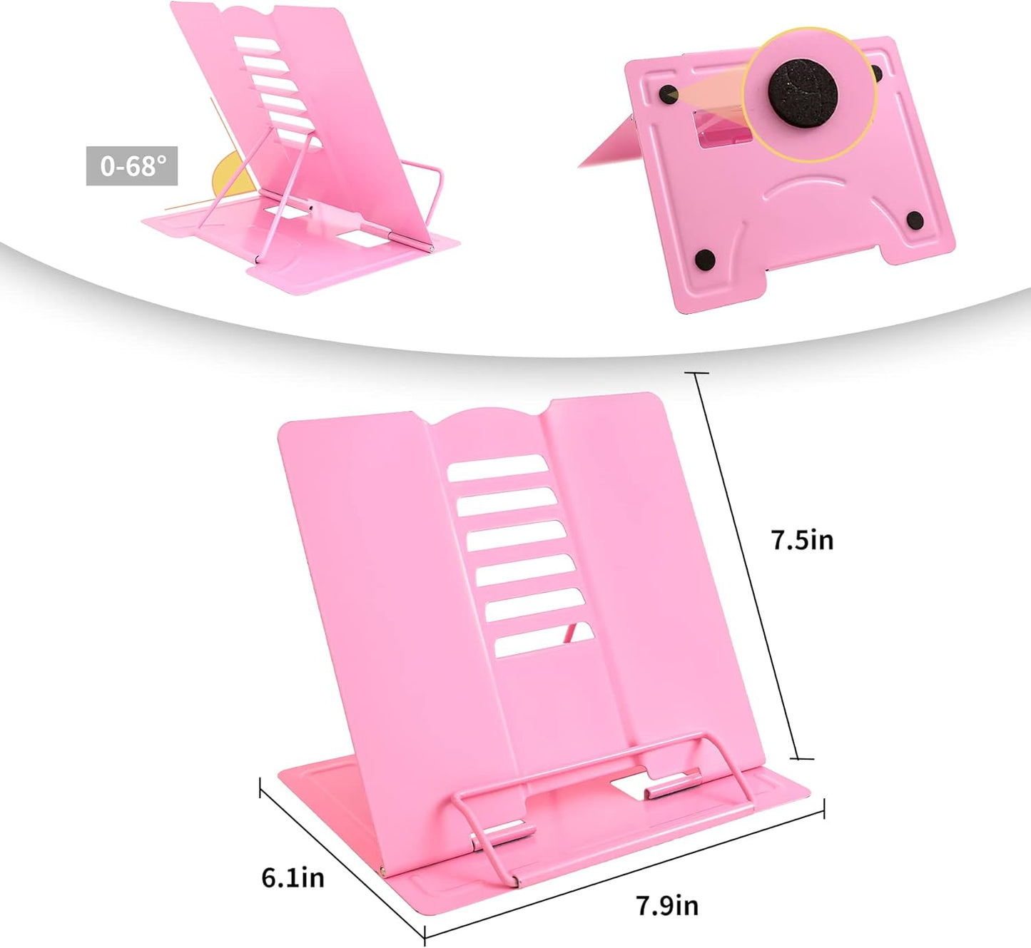 Camelmother Metal Book Holder Adjustable Book Stand for Reading