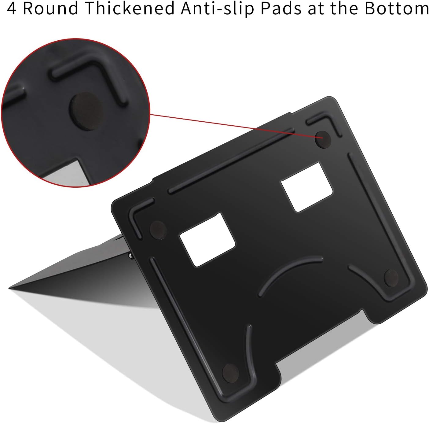 Blizzow Desk Book Stand Holder - Hands Free, Adjustable Metal Stand, Foldable Portable for Cookbook, Recipe, Tablet, Music, Documents (Black)