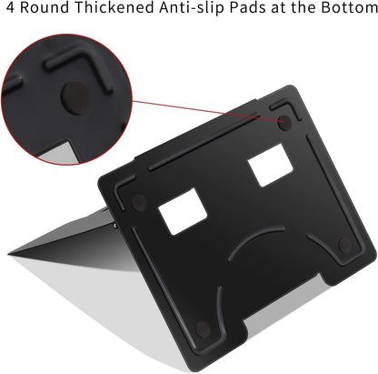 Blizzow Desk Book Stand Holder - Hands Free, Adjustable Metal Stand, Foldable Portable for Cookbook, Recipe, Tablet, Music, Documents (Black)