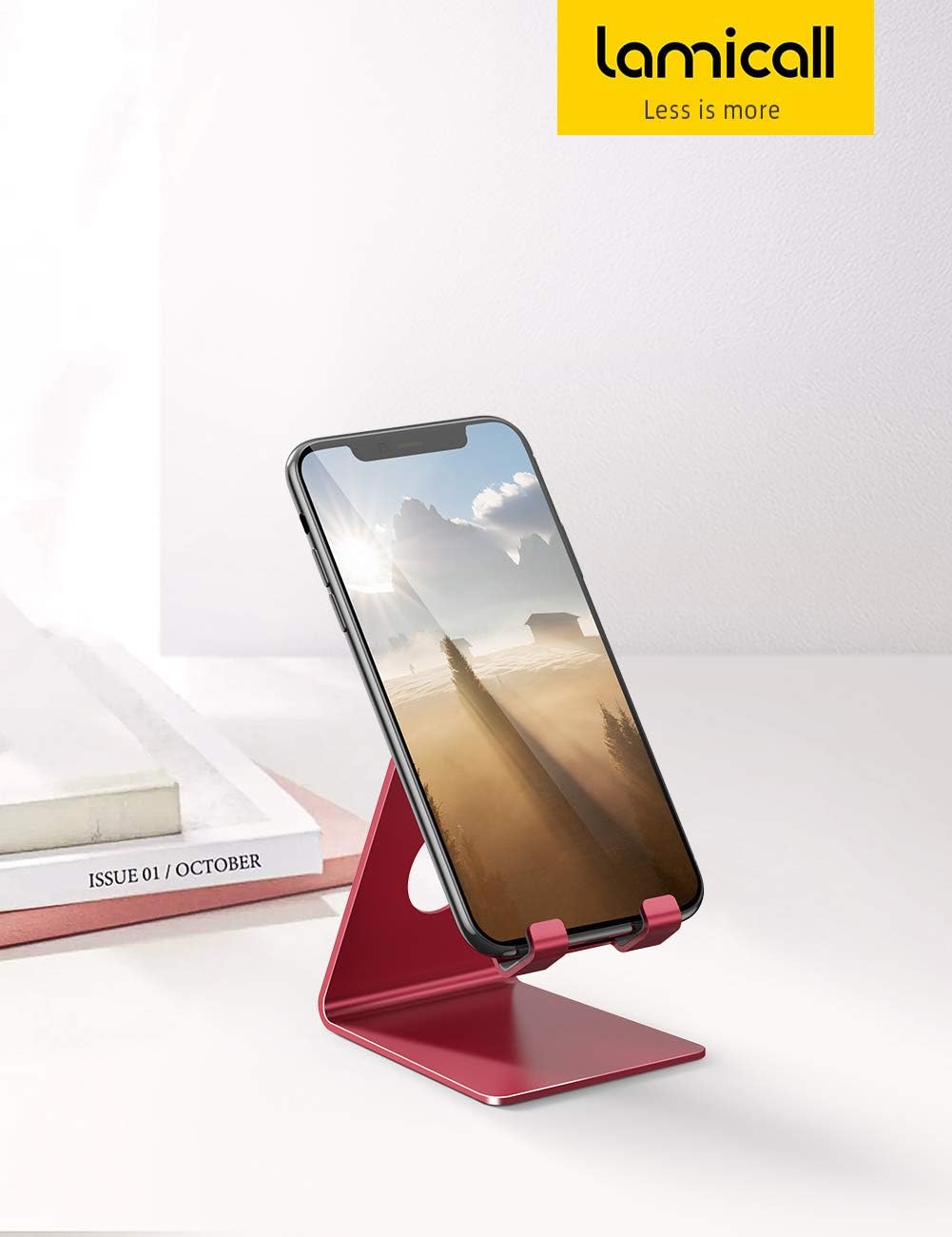 Lamicall Cell Phone Stand, Phone Dock: Cradle, Holder, Stand for Office Desk - Black