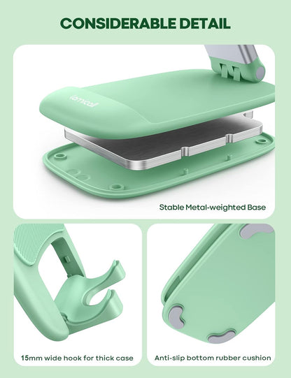 Lamicall Cell Phone Stand for Desk - [Height Adjustable] Foldable Mobile Phone Holder, Portable Stand for iPhone 17 16 15 14 13 12 11 Pro Max Plus Air, Galaxy S25, Office Gift Mothers Day Accessories