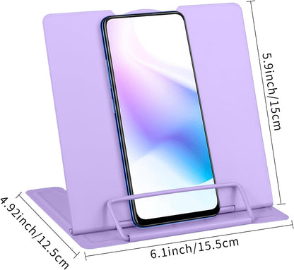 Honagu Small Book Stand Book Holder Metal Desk Stand for Reading Hands Free, Adjustable Cookbook Documents Holder, Portable for Music Books, Textbook, Recipe, Tablet, Ipad, Great Gifts (White)