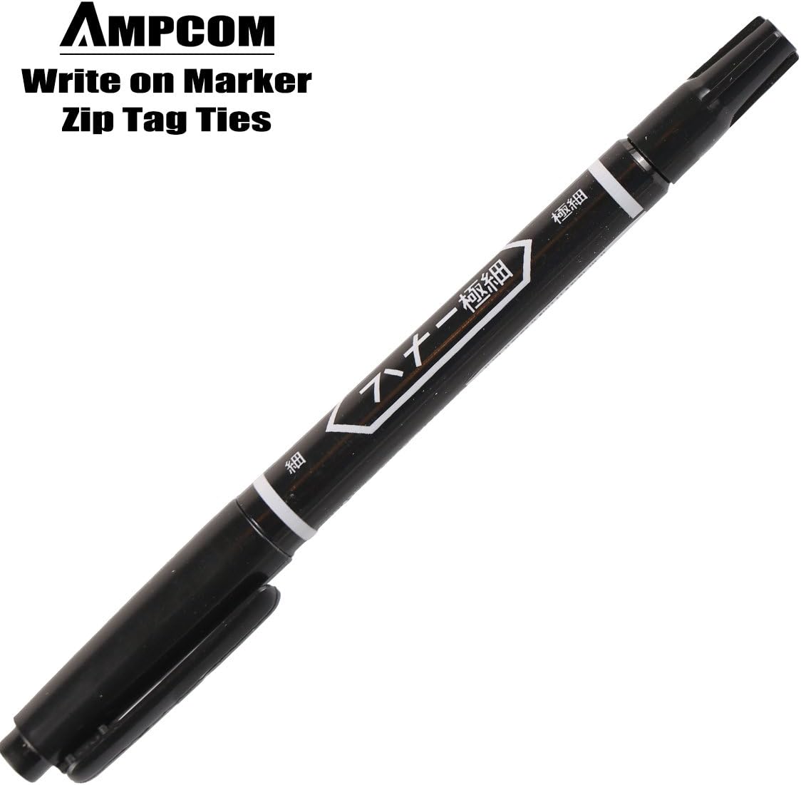 AMPCOM Nylon Cable Zip Ties with Marker, Self-Locking Written-on Cable Mark Ties 4.72 in - 5 Colors/ 100PCS