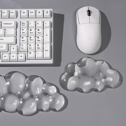 Clear Gel Wrist Rest for Keyboard and Mouse, Green Silicone Mouse Wrist Rest Set, Cute Ergonomic Wrist Rest for Keyboard 60%/75%(Green)