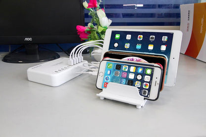 Adjustable Phone Stand Holder Dock Mobile Phone Tablet Organizer Multi Device Universal Desktop Stand Rack for iPhone Samsung Kindle Fire Tablet and Most Electronics Devices-No Charging Port (S-Black)