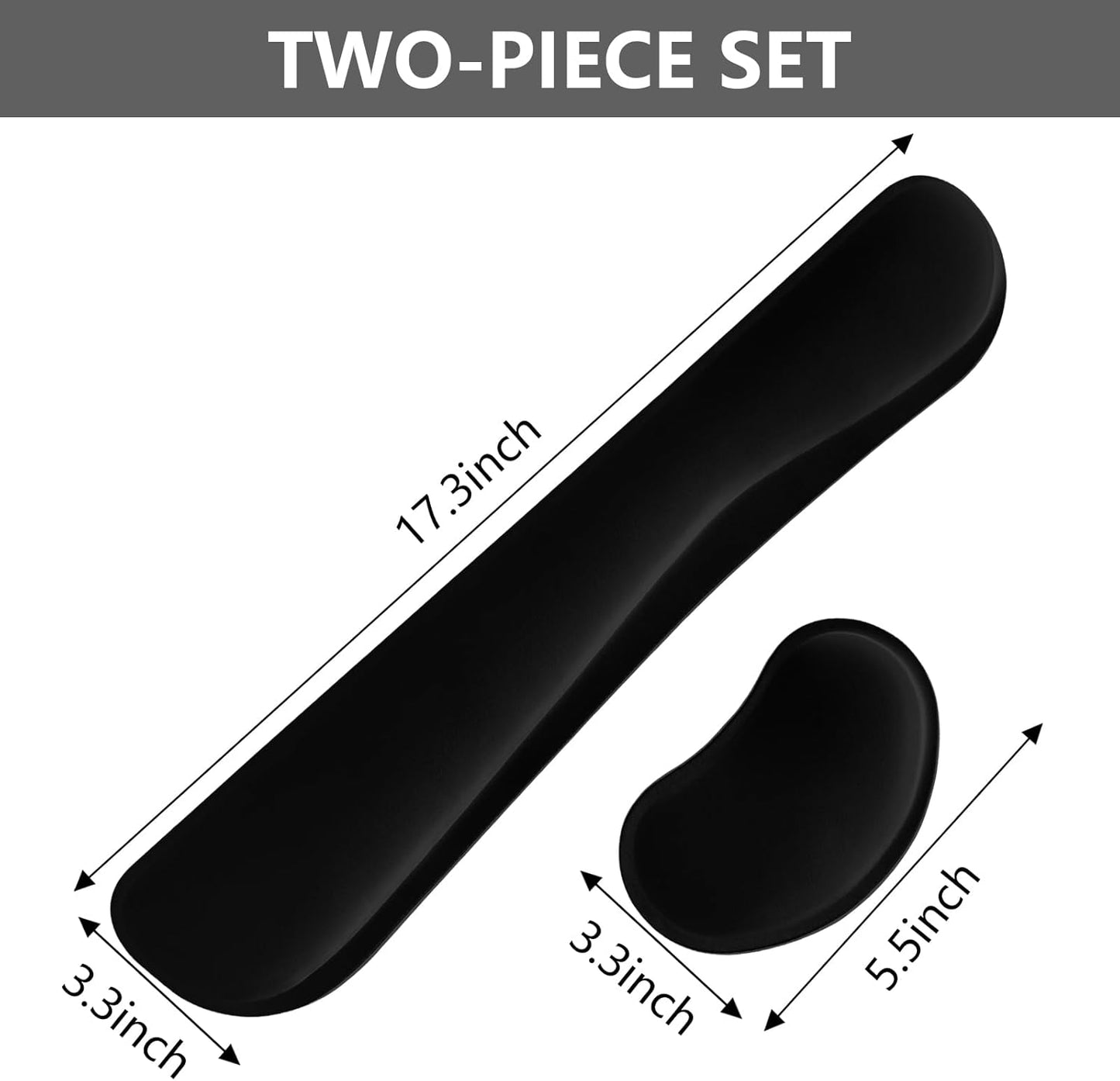 Wrist Rest for Computer Keyboard and Mouse, Ergonomic Design Wrist Support Pad for Keyboard, Soft Memory Foam Desk Pads Support Hand and Arm Easy Typing Pain Relief, 2 Piece Pad, Cream Pink