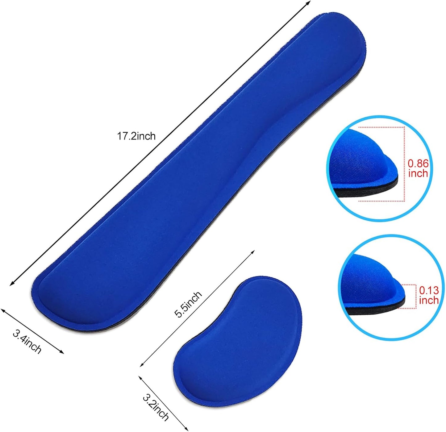 Keyboard Wrist Rest and Mouse Wrist Rest Set - Ergonomic Memory Foam Wrist Cushion - for Wrist Support on Computer, Laptop, Office, Playing Games, Typing Relieves Wrist Pain Black