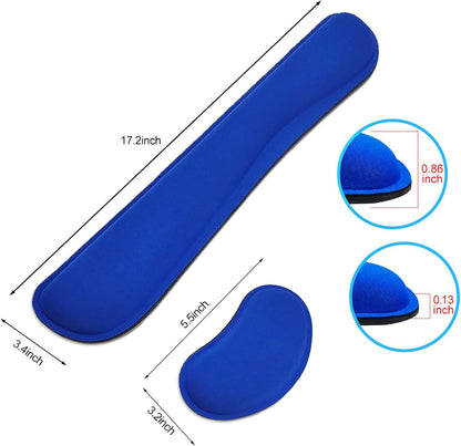 Keyboard Wrist Rest and Mouse Wrist Rest Set - Ergonomic Memory Foam Wrist Cushion - for Wrist Support on Computer, Laptop, Office, Playing Games, Typing Relieves Wrist Pain Black