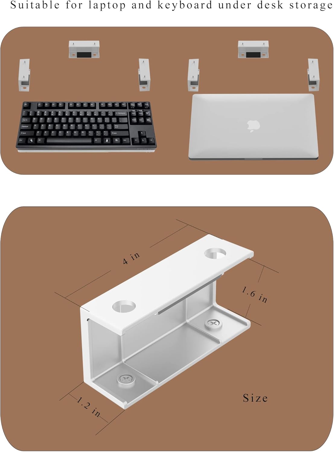 Under Desk Laptop Mount Under Desk Laptop Drawer with Adhesive & Screw Fit for Macbooks, Keyboard, Routers, Modems, Cable Box, Network Switch and More (Black)