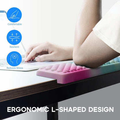 JIKIOU L-Shaped Desk Elbow Pad for Desk, Memory Foam Elbow Support Padding with Non-Slip, 2 Pack Ergonomic Desk Edge Cushion, Wrist Comfort Support for Office Home Black