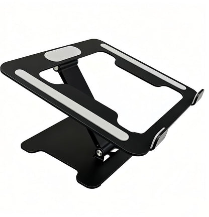 LRLKFX Laptop Stand Portable Foldable Aluminum Laptop Riser Height Adjustable Ergonomic Holder for Desk Compatible with MacBook Air Pro, Dell, HP, Lenovo & More 10-15.6" - Silver