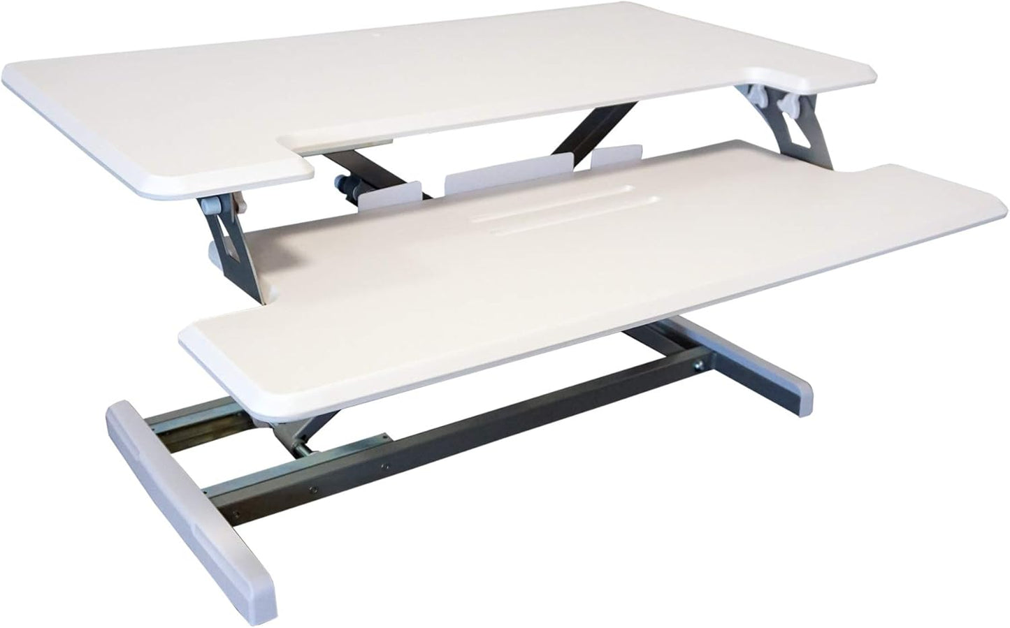 Victor DCX610 Height Adjustable Compact Standing Desk| Black| 33” Wide Sit-Stand Dual Monitor Desk and Laptop Riser Workstation| Compatible with Most Monitor Arms