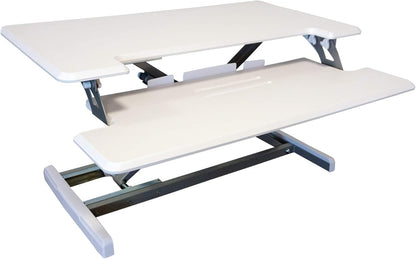 Victor DCX610 Height Adjustable Compact Standing Desk| Black| 33” Wide Sit-Stand Dual Monitor Desk and Laptop Riser Workstation| Compatible with Most Monitor Arms