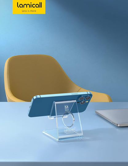Lamicall Cell Phone Stand, Phone Dock: Cradle, Holder, Stand for Office Desk - Black