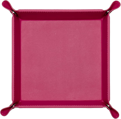 UnionBasic Medium Valet Tray, Jewelry Tray for Rings Watches Earrings, Entryway Catchall Caddy for Coins Keys Change, Nightstand Bedside Valet Holder, Trays for Electronic Gadgets, Candy Pink Plus - Colors B