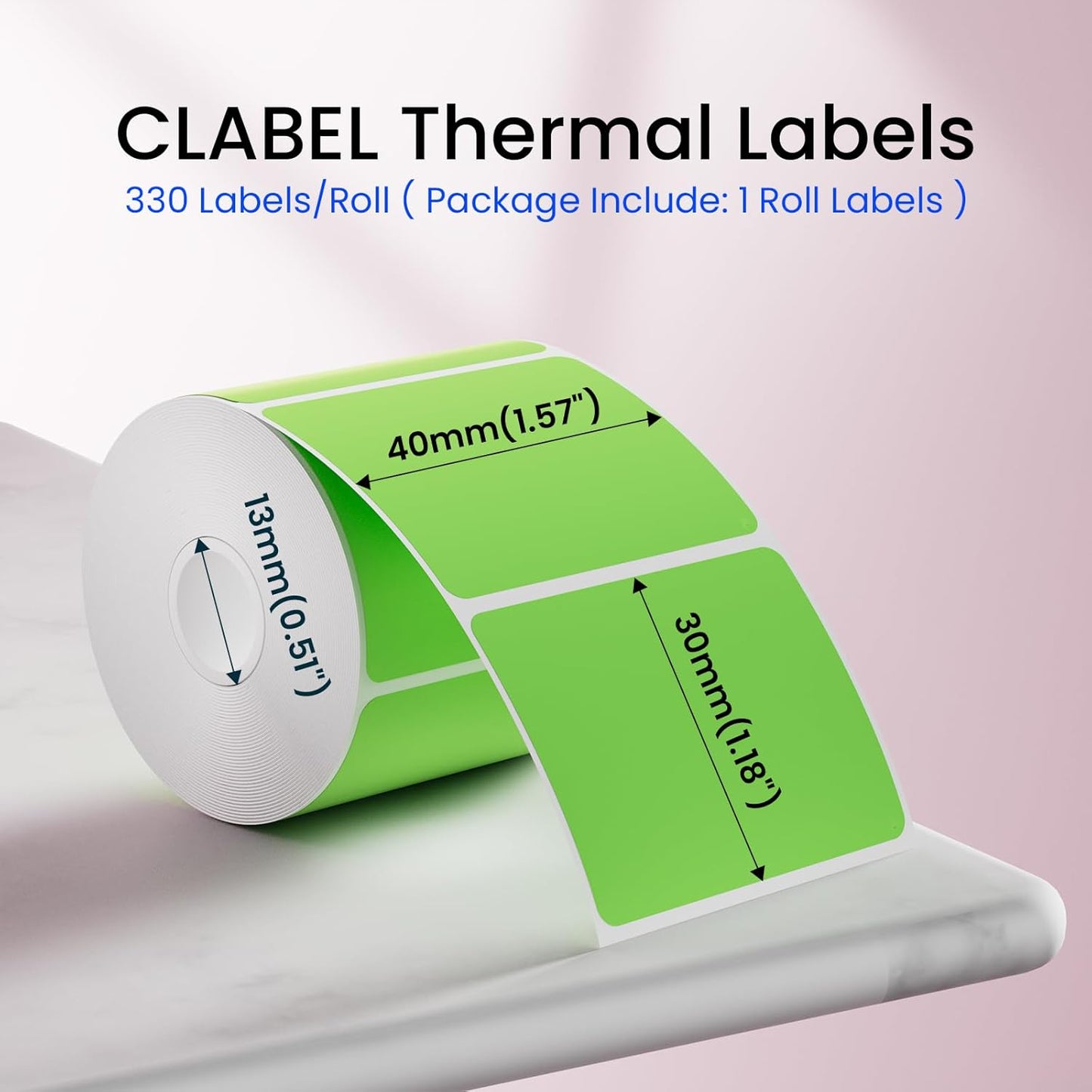 Clabel Printable White Cable Labels 6 Rolls of Thermal Self-Adhesive Paper Labels Tape, 25x78mm (1"x3") 100 Sheets Per Roll, Black Print on White Sticker Tags Durable