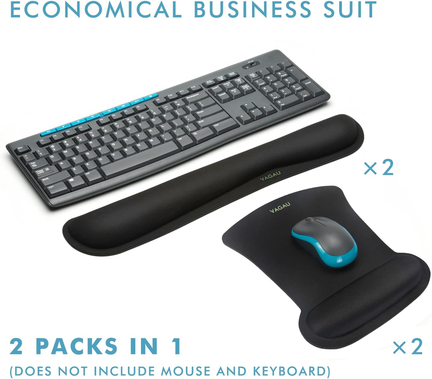 Comfy Mee Premium Memory Foam Keyboard and Mouse Wrist Rest Pads Set- for Comfortable Typing &Wrist Pain Relief (Pack of 2)